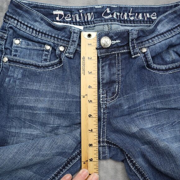 Denim Couture Jeans Womens 3 Blue Mid Rise Straight Flat Front Button Zip Pants - Picture 4 of 16